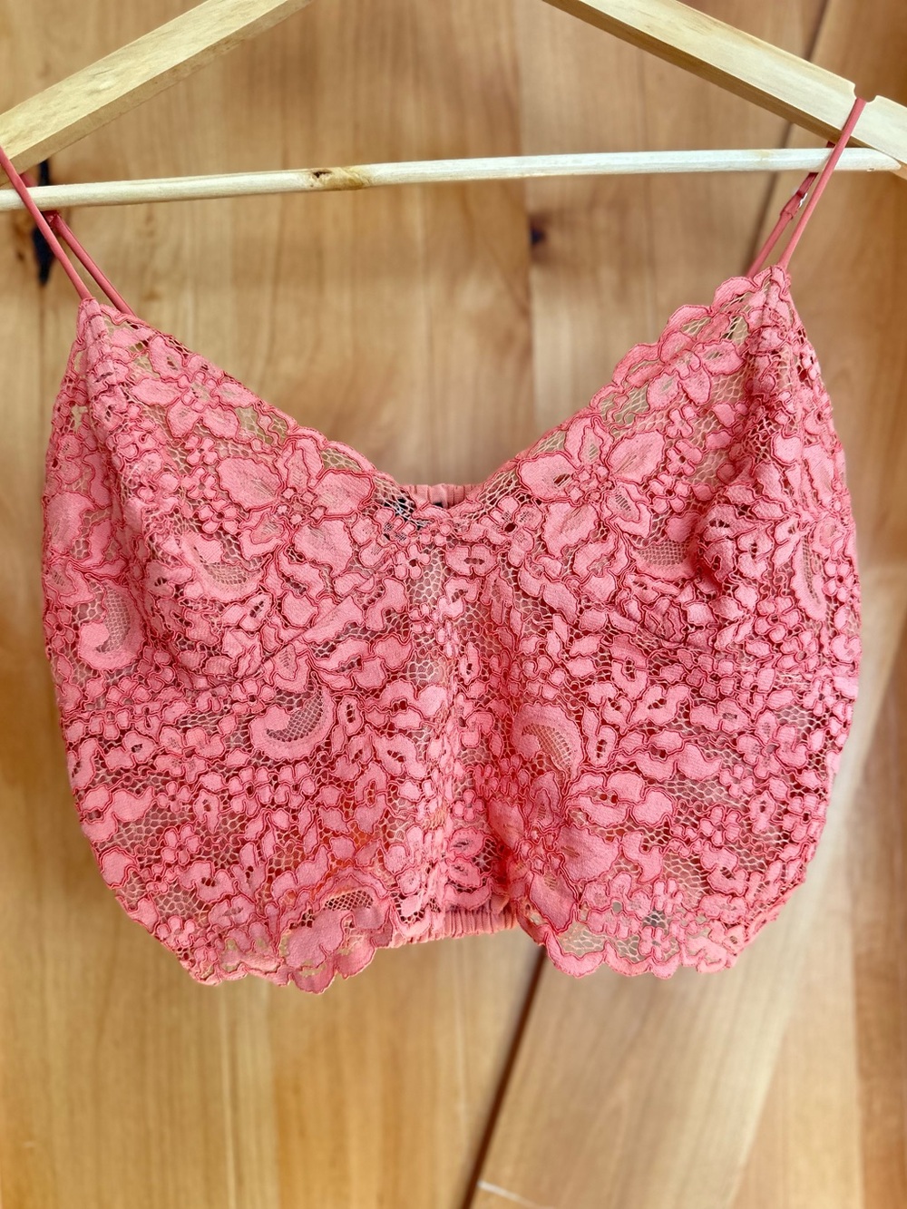 Express Lace Cami Top Pink Adjustable Strap Bralette Size M